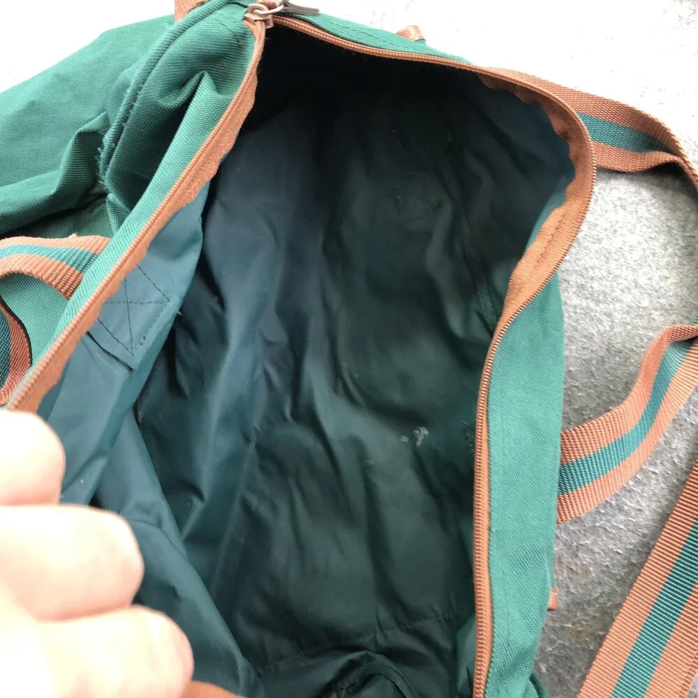 Polo Ralph Lauren Green Canvas Duffle Bag 22in Travel Weekender Shoulder Strap